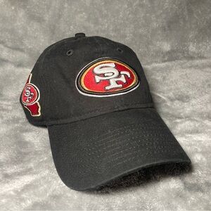 New era 9twenty NFL 49ers black strap back OS fits most side patch hat